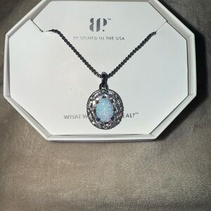 Elegant Opal Pendant Necklace with Silver Chain